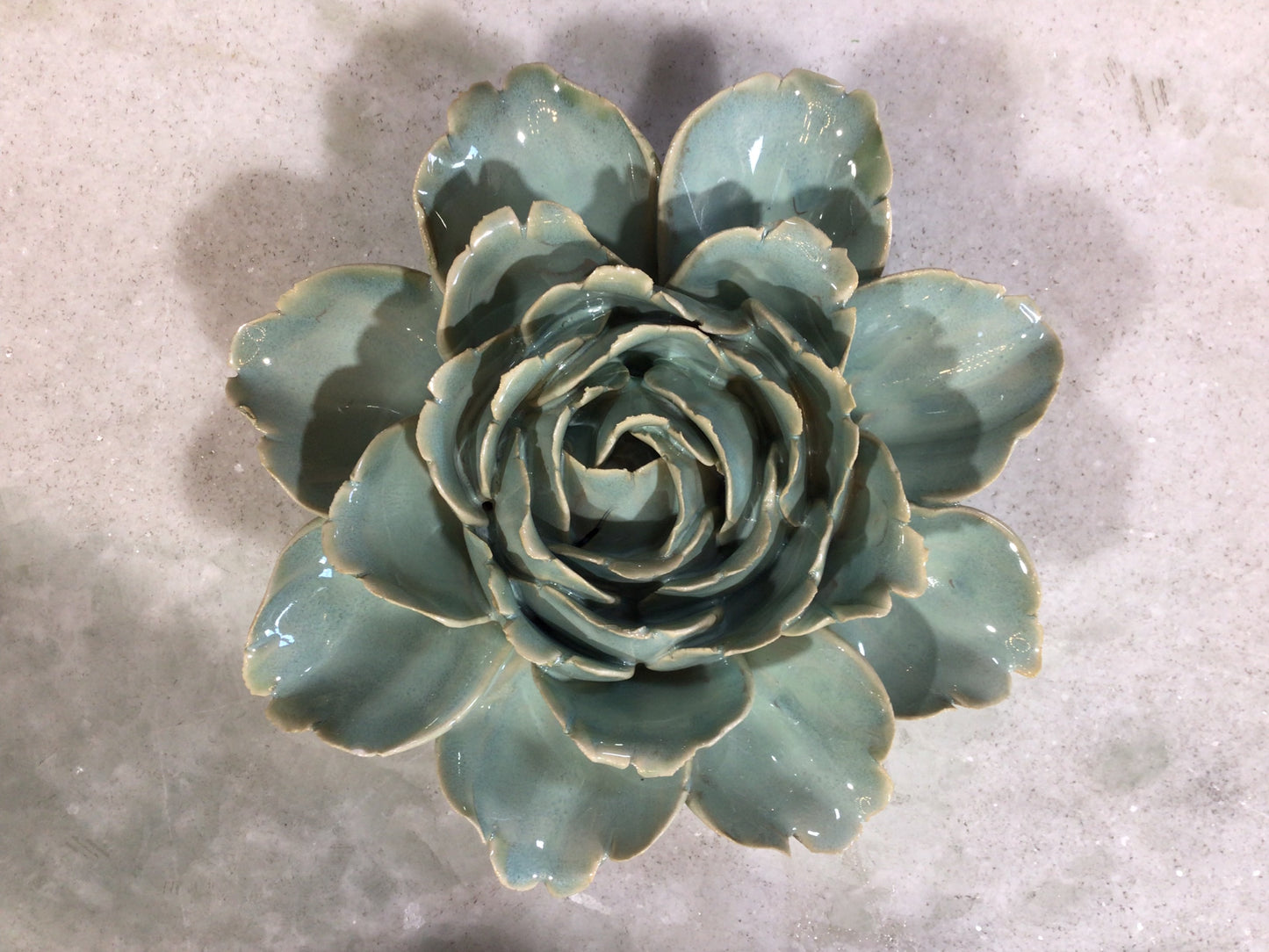 Milk Teal Ceramic Camellia