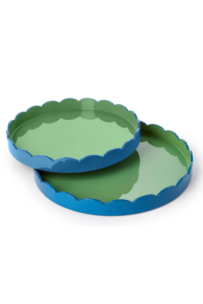 Blue/Green Scalloped Tray Small