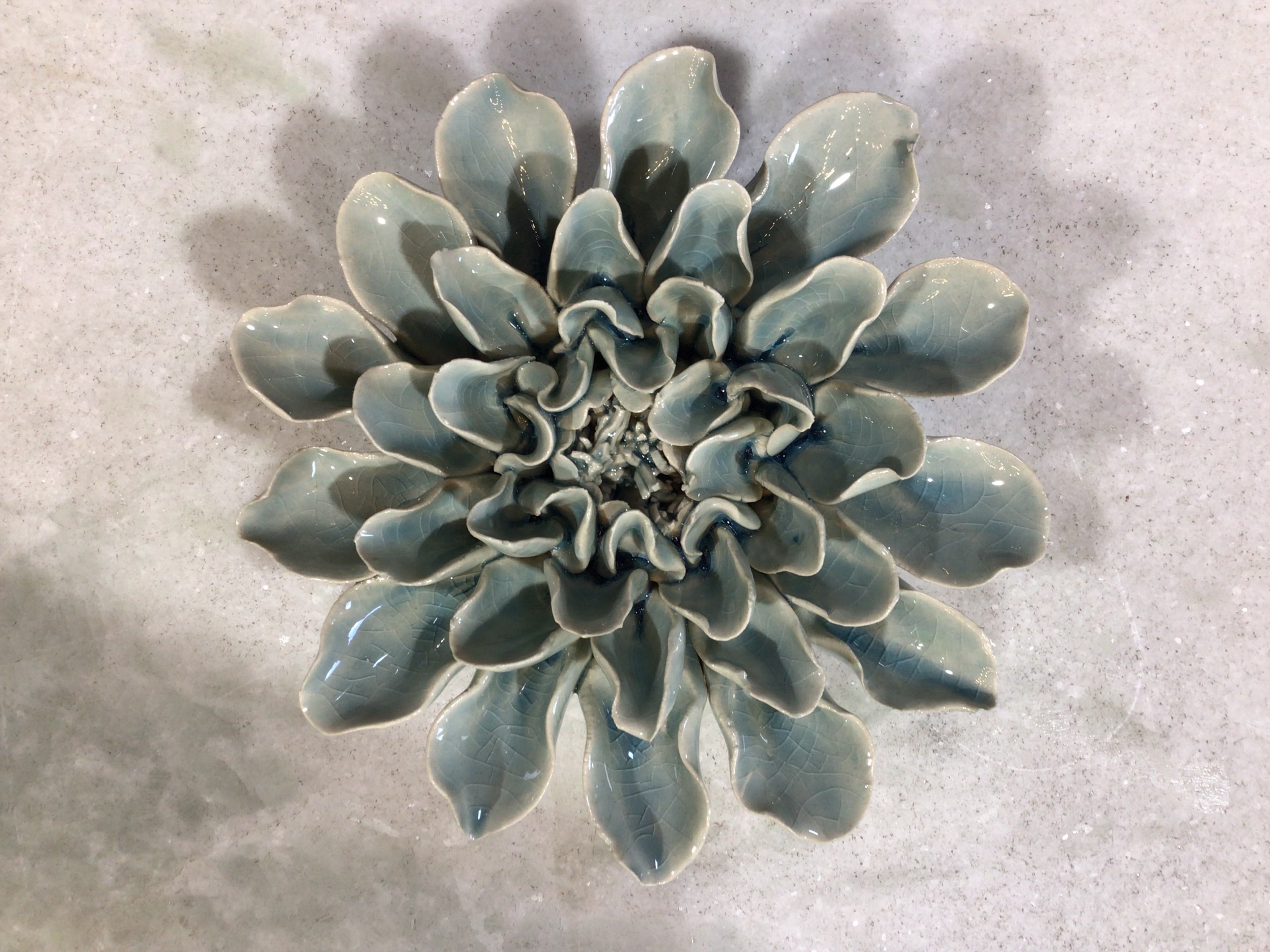 Powder Blue Ceramic Aphrodite Dahlia – Statements For The Home