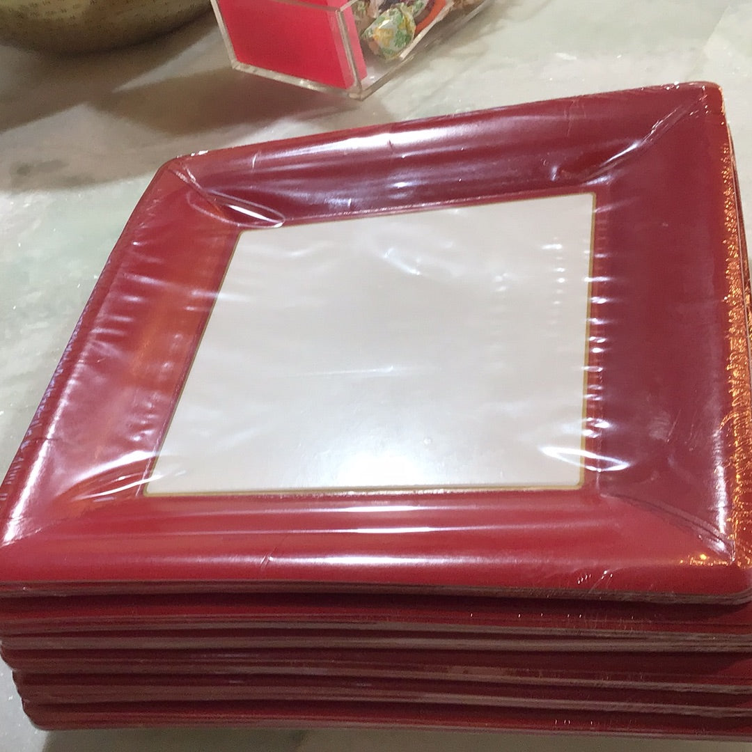 10 SQ Plt/Classic Linen Red