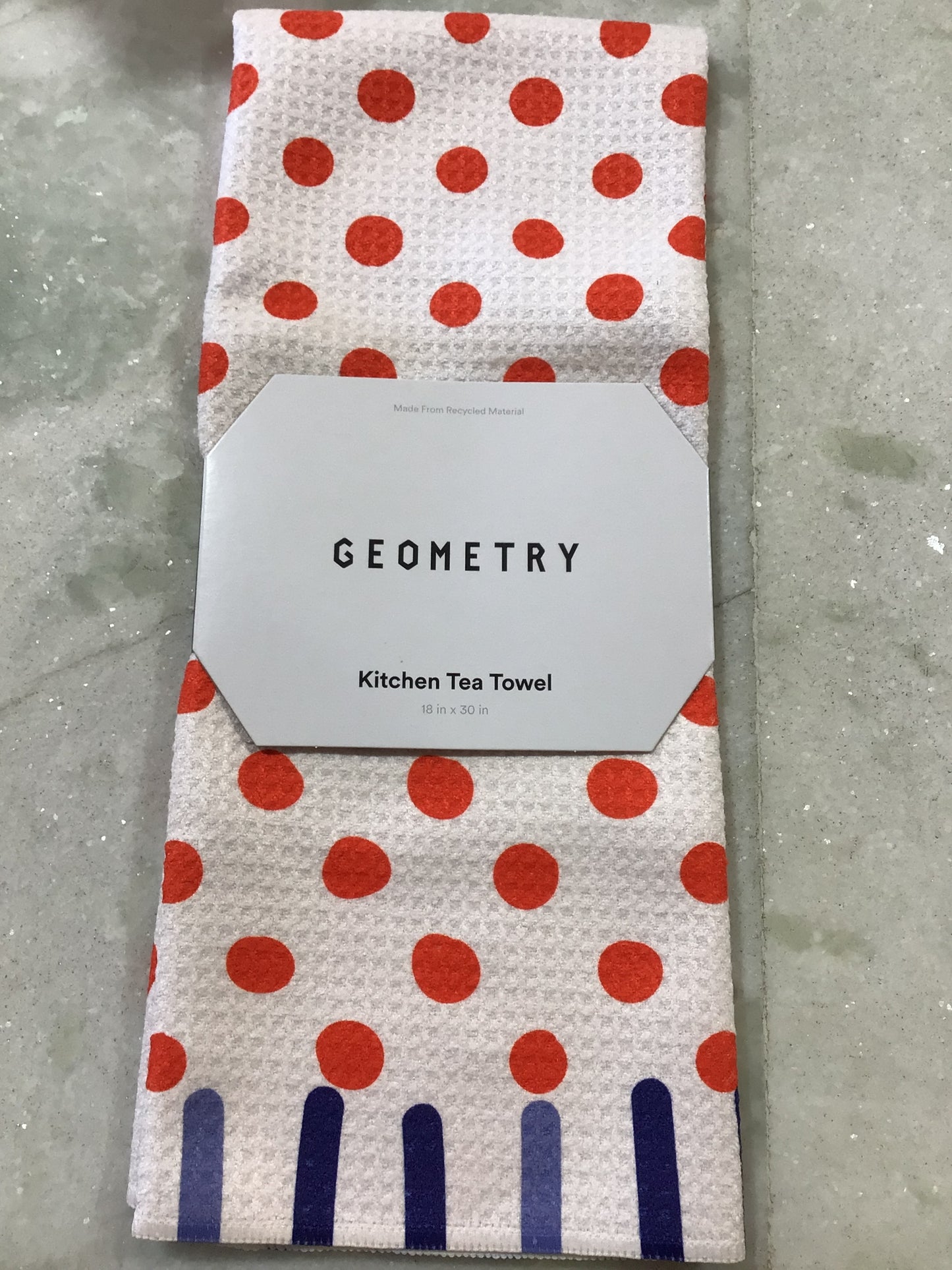 Geometry Red White Blue Tea Towel