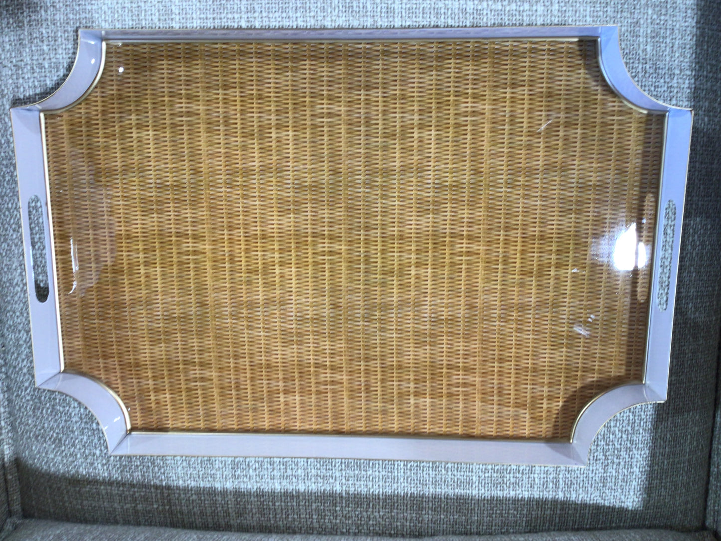 Rattan Enameled Tray
