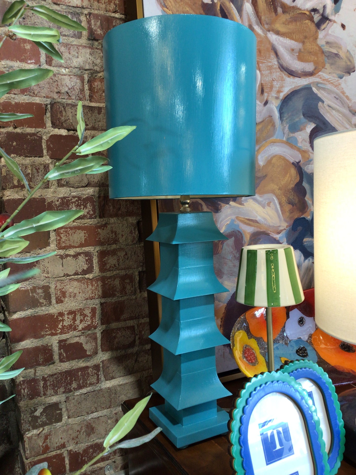 Blue Chinoiserie Table Lamp