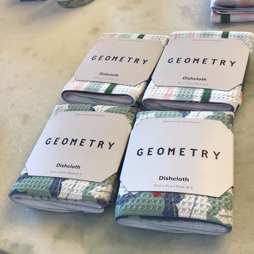 Geometry Dishcloth pack/3