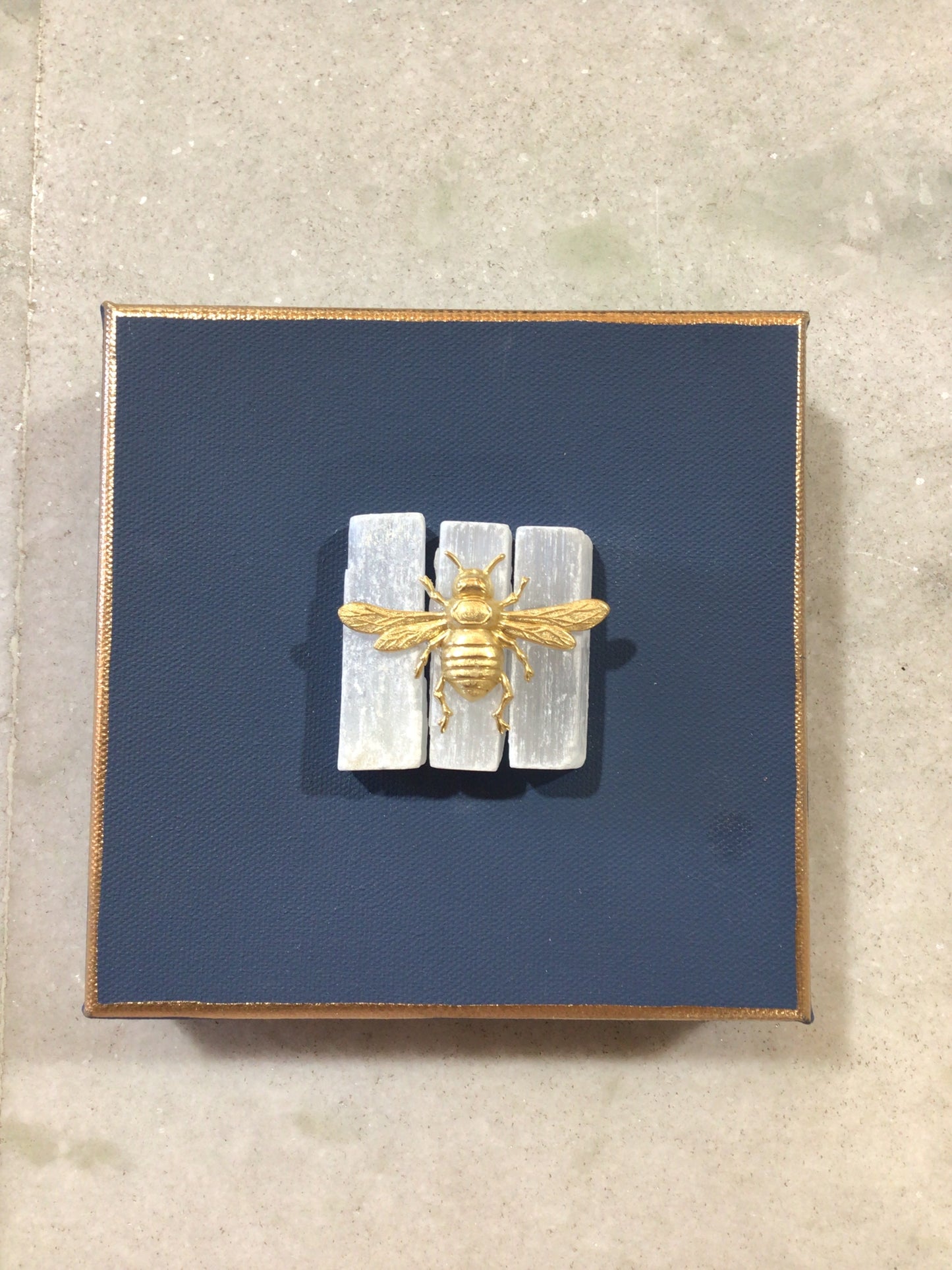 Bee Crystal Canvas- Navy 6x6