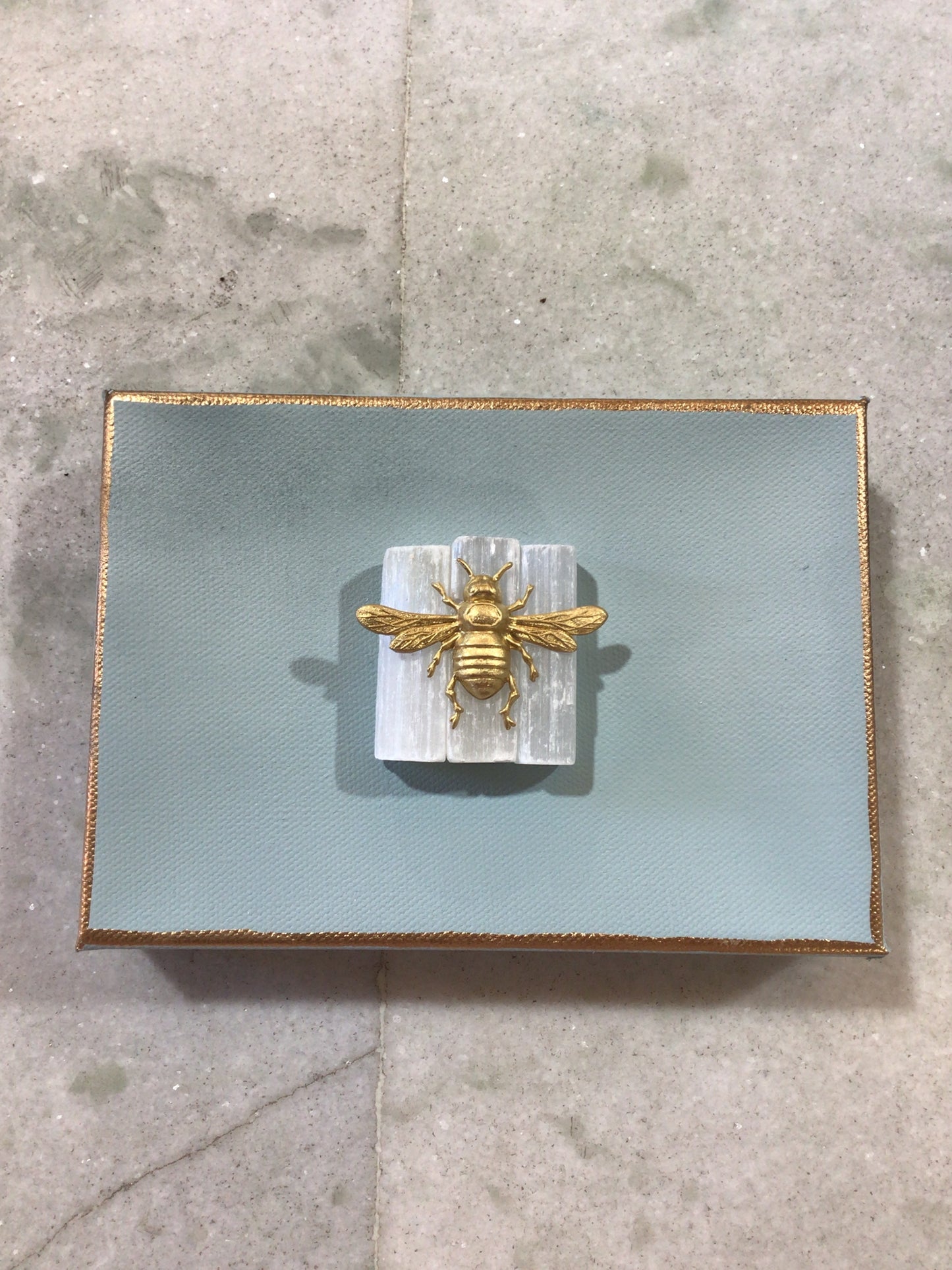 Bee Crystal Canvas- Turquoise 5x7