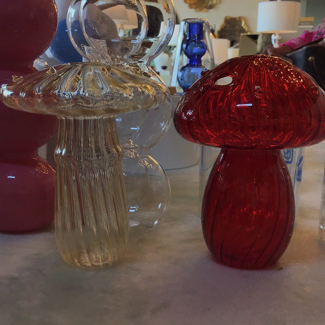 Glass mushroom vase