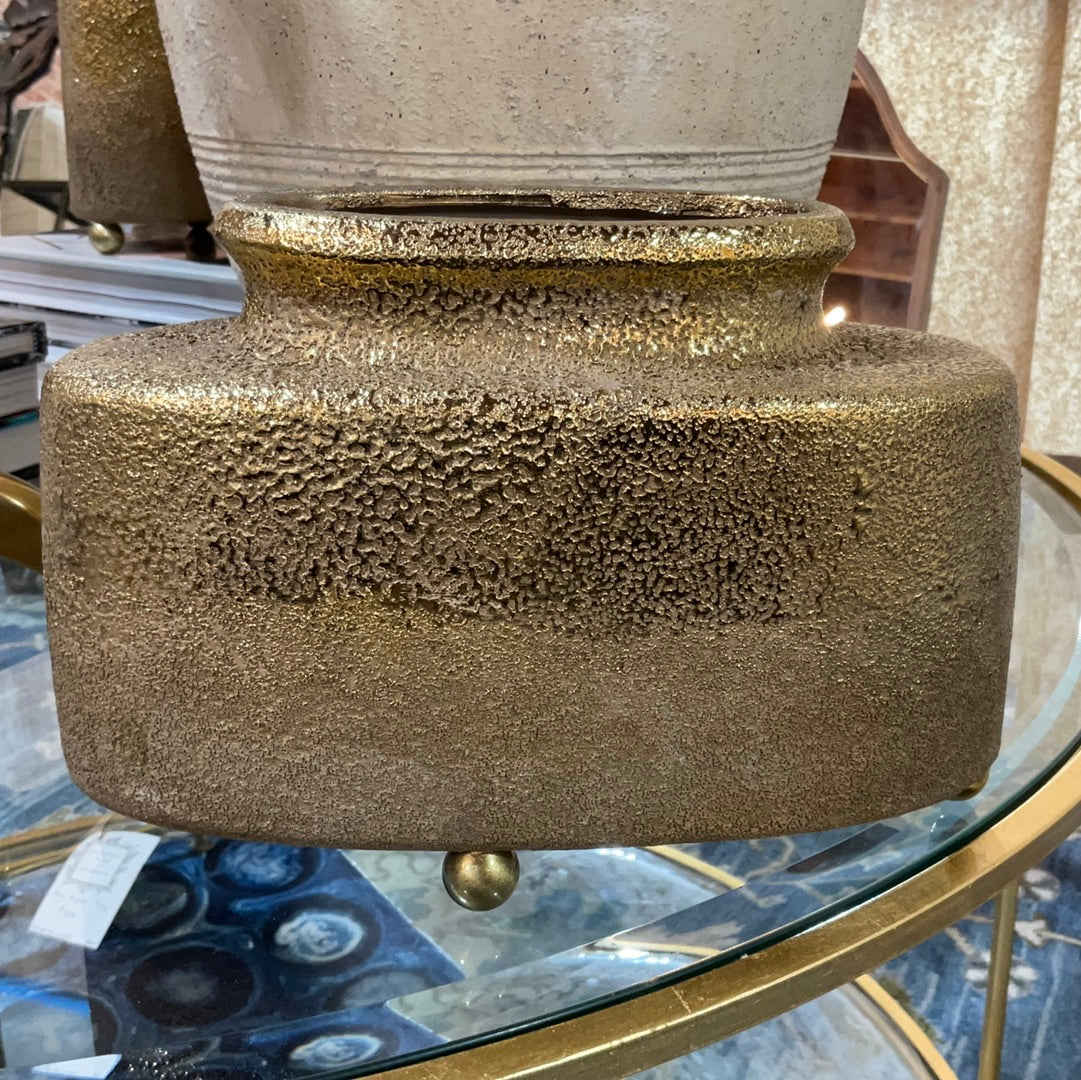Golden Ceramic Vase-Sm