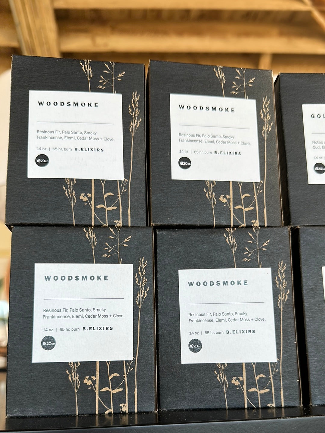 1820co. Boxed candle woodsmoke