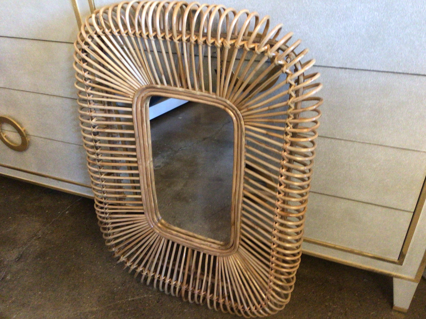 Rectangle Cane Wall Mirror