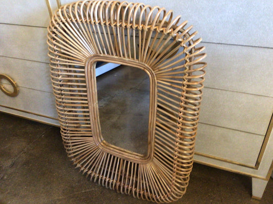 Rectangle Cane Wall Mirror