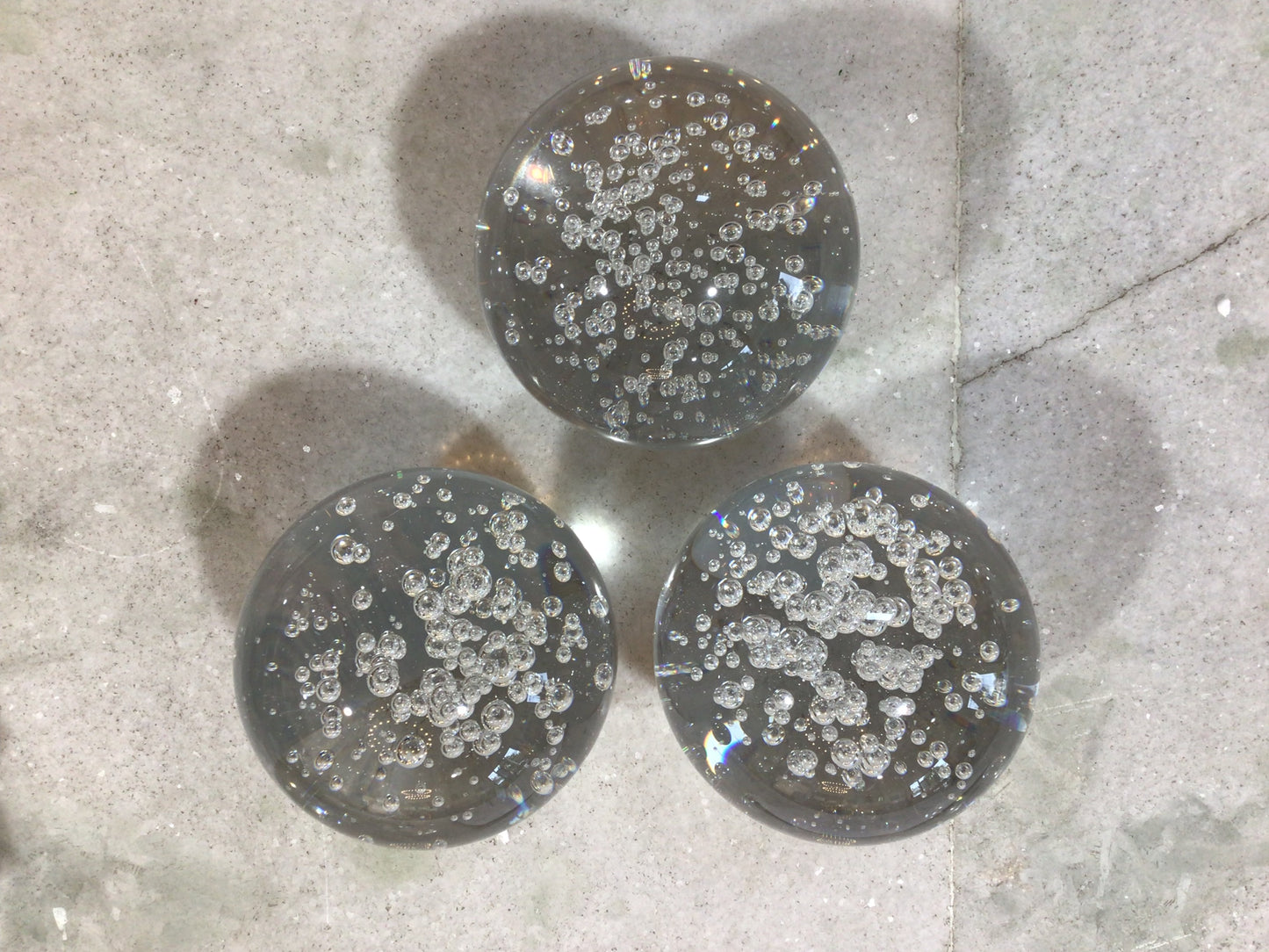 Set of 3 Glass Spheres