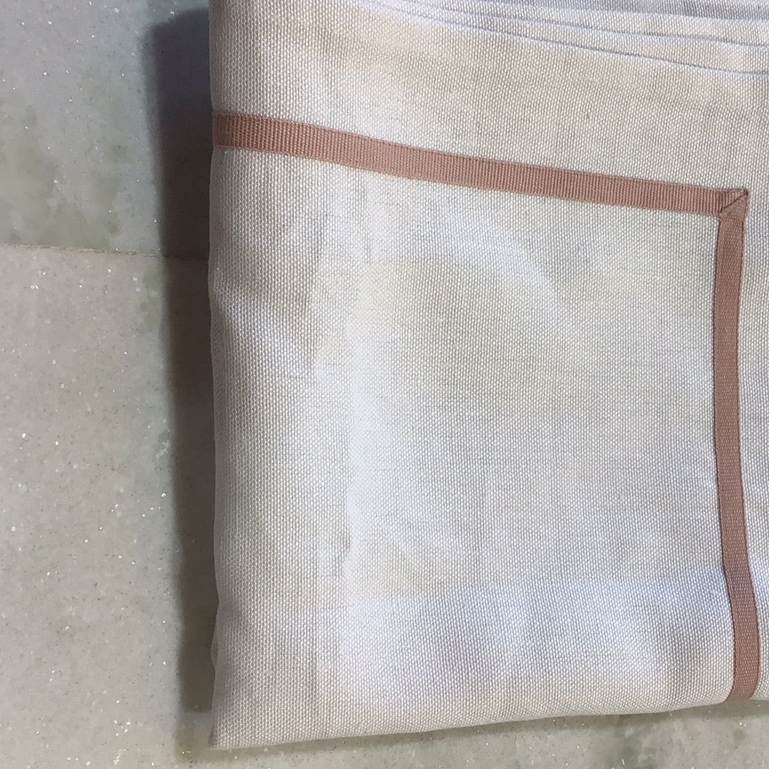 Pink stripe tablecloth 47x47
