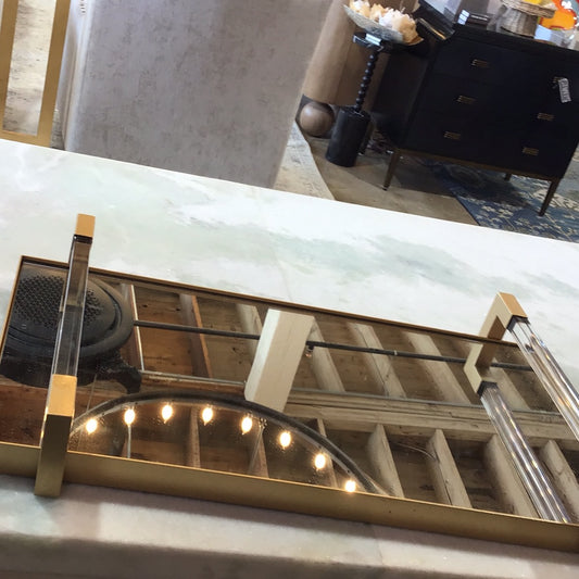 Gold mirror tray