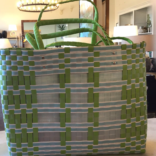 Kimberly Woven Beach Tote /Lime