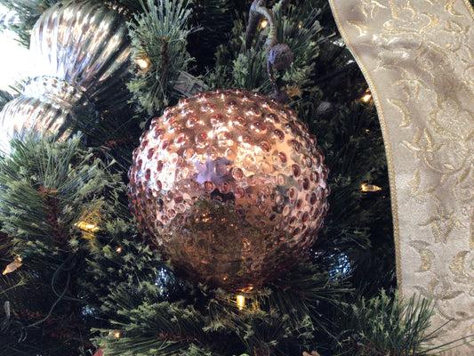 Hobnail rose mercury ornament