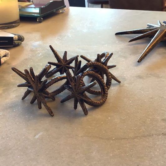 Set/6 Gold Cast Iron Napkins Rings