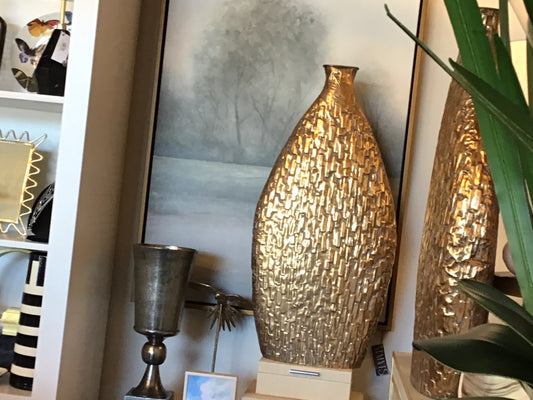 Etched Metal Vase Lg.