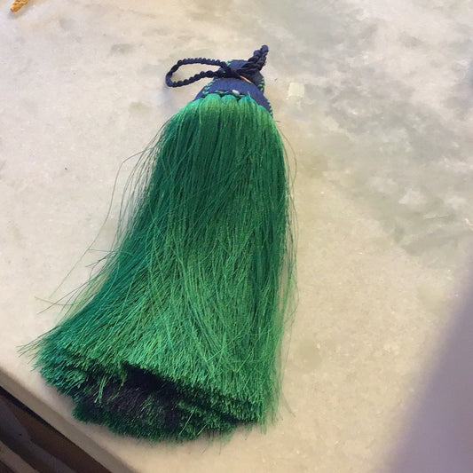 Navy & Green Tassel