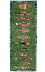 Handwoven Wool Fish Runner