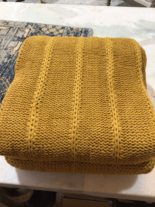 60x80 Mustard Yellow Throw Blanket