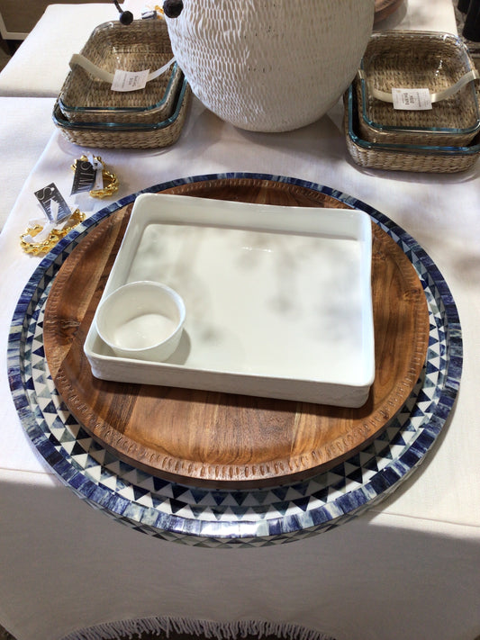 Blue and White Tray