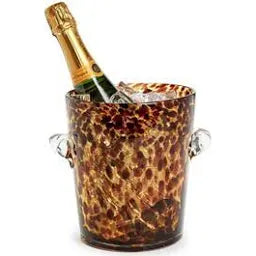 Tortoise Print Ice Bucket Glass