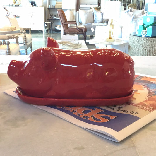 Pig butter dish