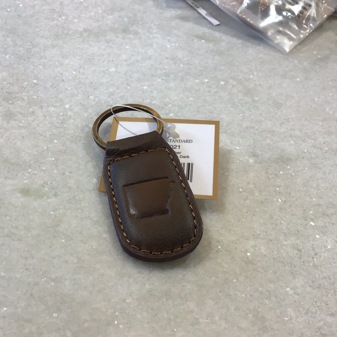 Arkansas Leather Keychain