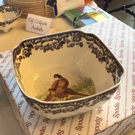 Spode Woodland Deep Square Serving Bowl.