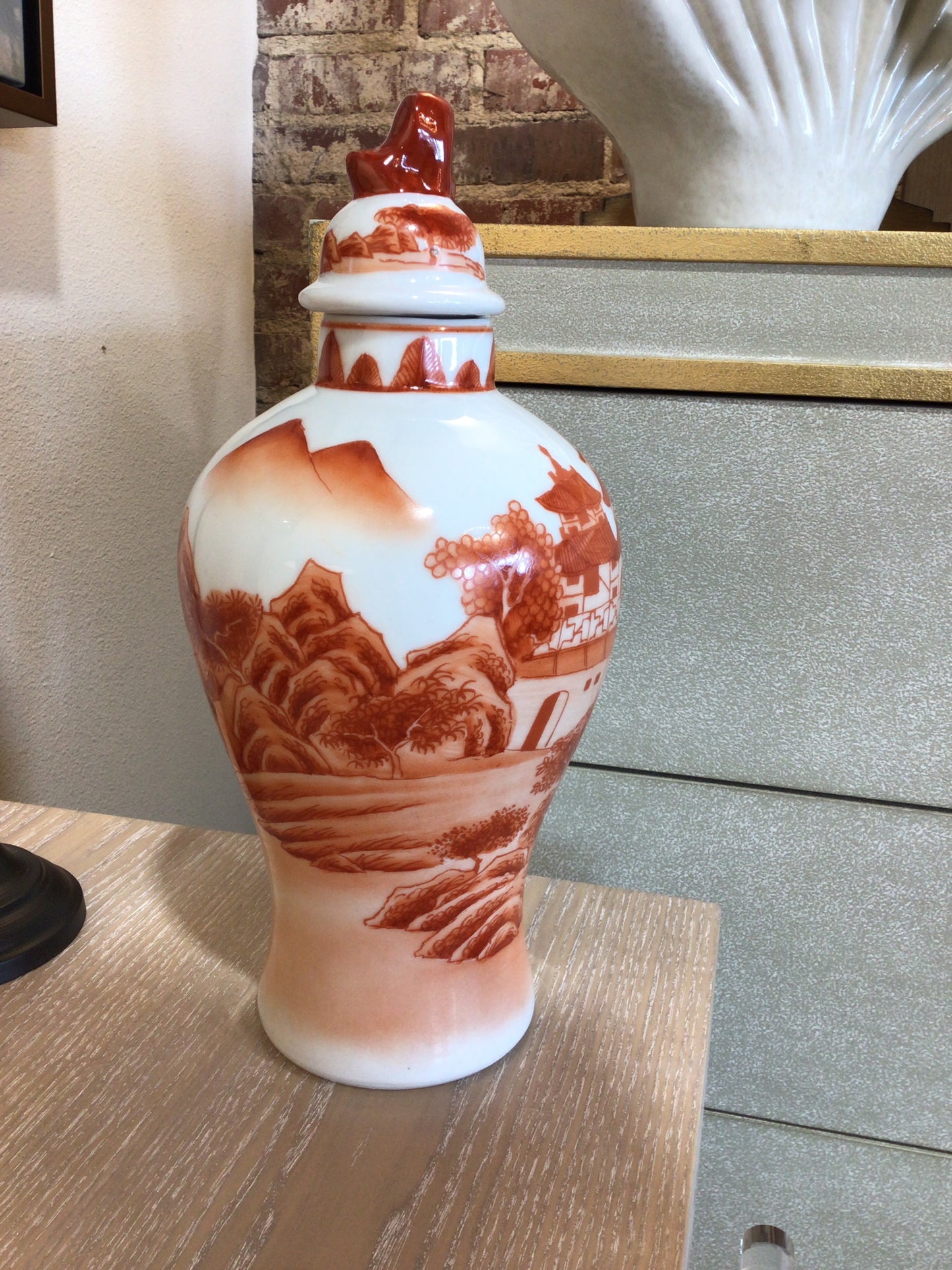 Small Orange Ginger Jar