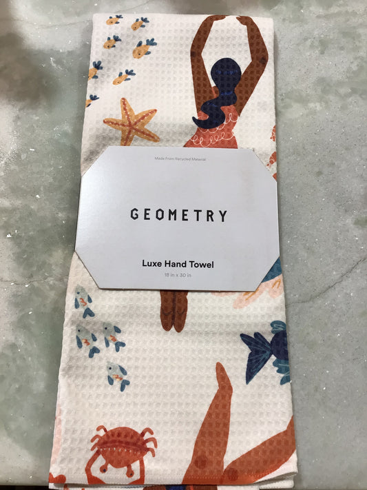 Geometry Ocean Luxe Hand Towel
