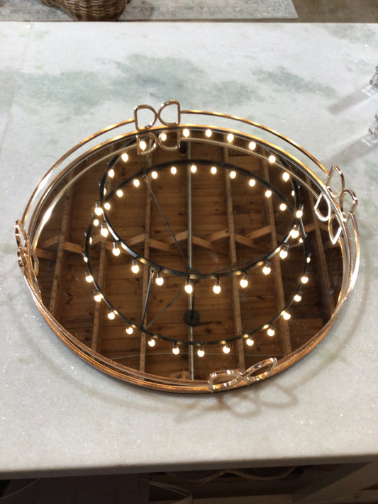 Round gold tray