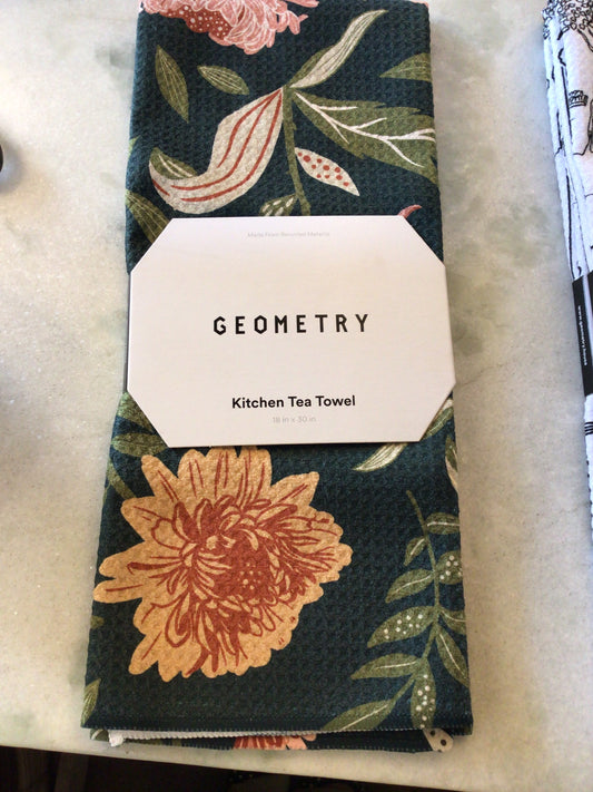 Geometry Fall Floral Tea Towel