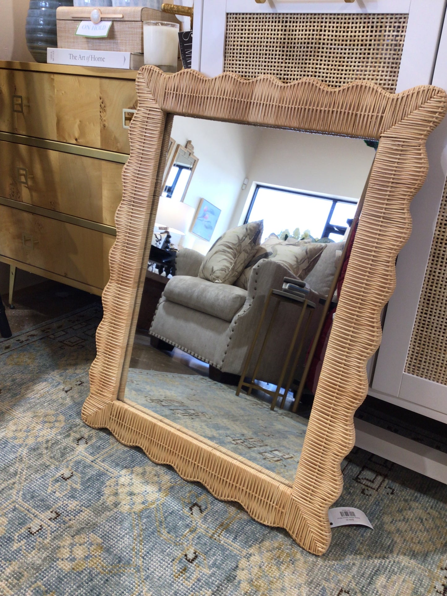 Scallop Wicker Weave Mirror