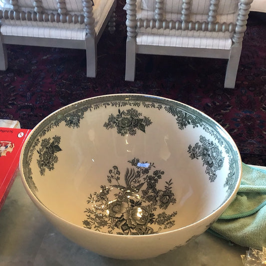 Lg. Dark Green Pheasant Bowl