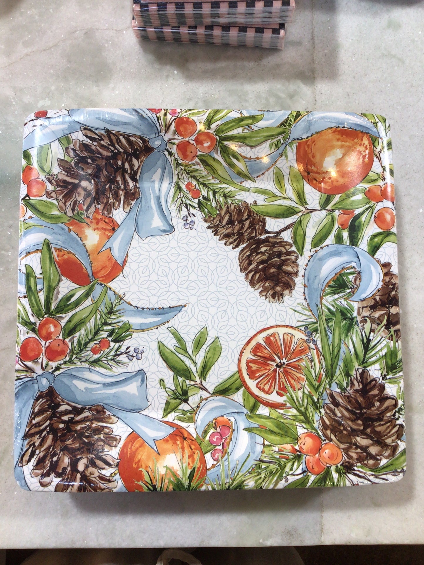 Pinecones and Ribbons Plates s/10