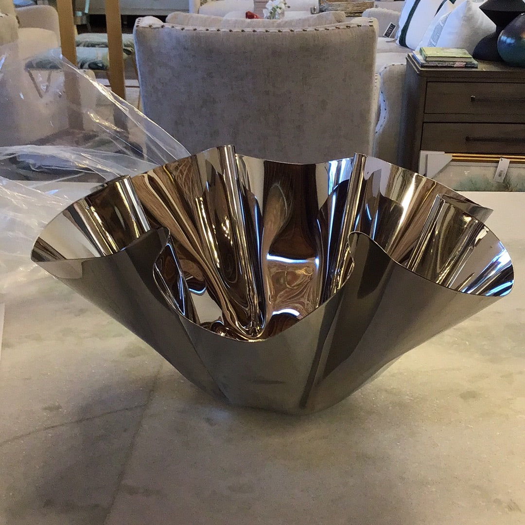 Stainless steel crushed bowl silver