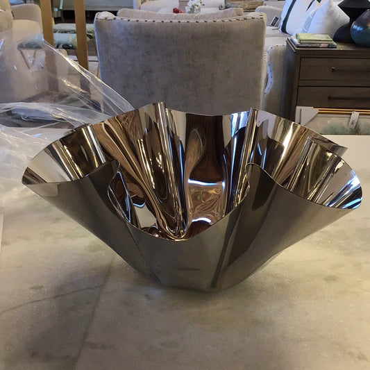 Stainless steel crushed bowl silver