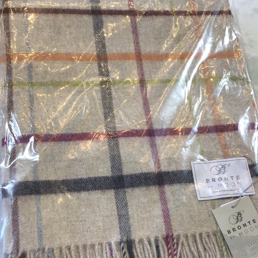 Wool rainbow throw beige