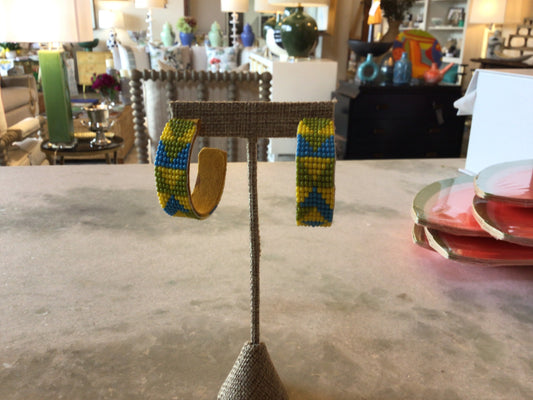 Yellow and Blue Earrings