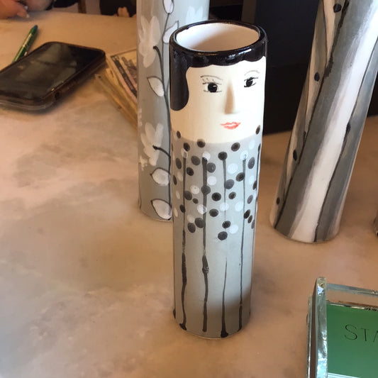 Black & white family vase small