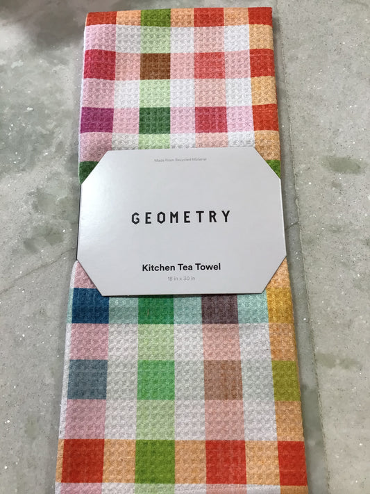 Geometry Spring Plaid Tea Towel