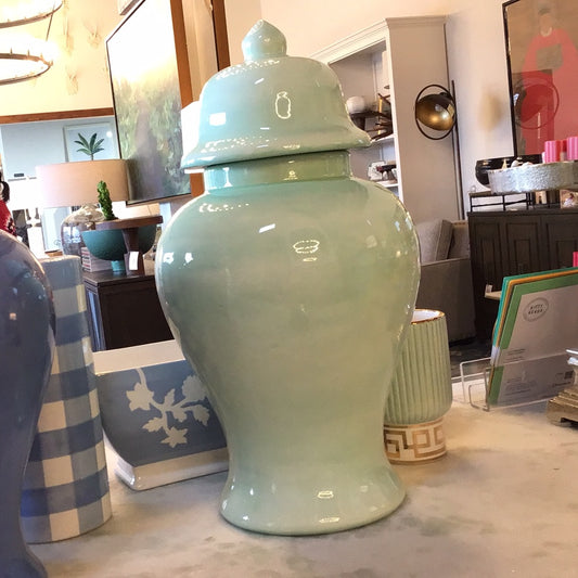 Sea Glass Green Ginger Jar
