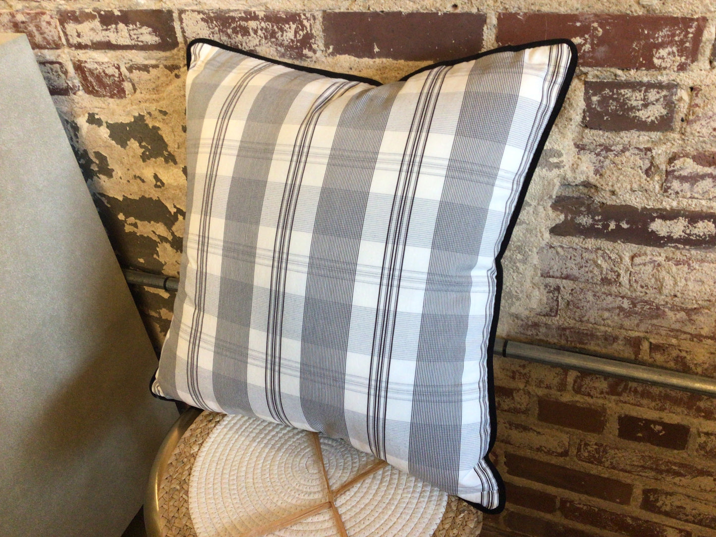Black/ White Plaid Pillow