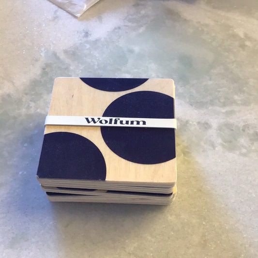 Navy Dot Square Coasters