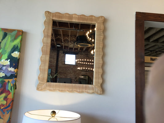 Scallop Wicker Weave Mirror
