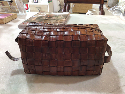 Woven Leather dopp kit