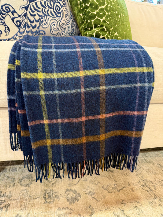Merino Wool Throw Denim