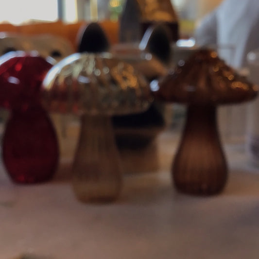 Glass mushroom vase